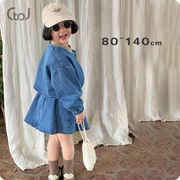 ★Girls★　子供服　80~140cm　キッズデニムジャケット+スカート　韓国キッズファッション
