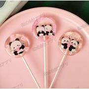 【12本入】パンダ　ロリポップ　個別包装　可愛い　グリーン　ピンク　人気　キャンディー　panda