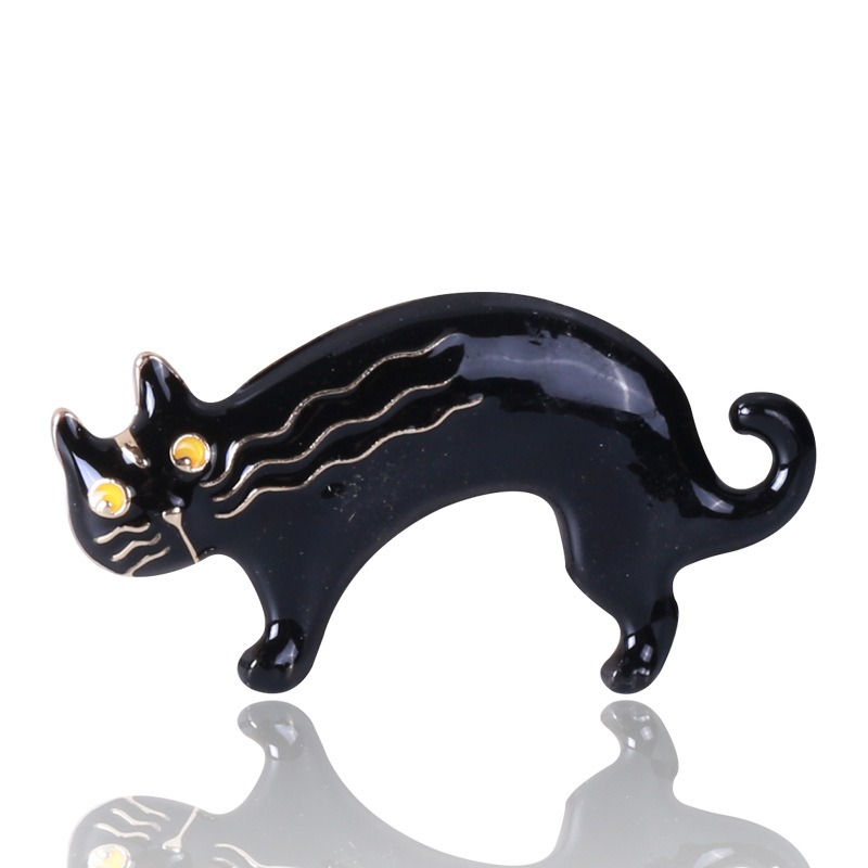 2色 猫 ブローチピン 合金 動物  猫のブローチ コサージュ  猫関連アクセサリー  猫雑貨