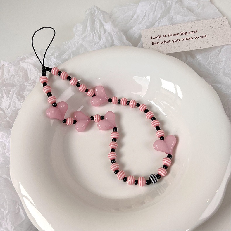 ハートデザイン 携帯ストラップ スマホストラップ 韓国流行