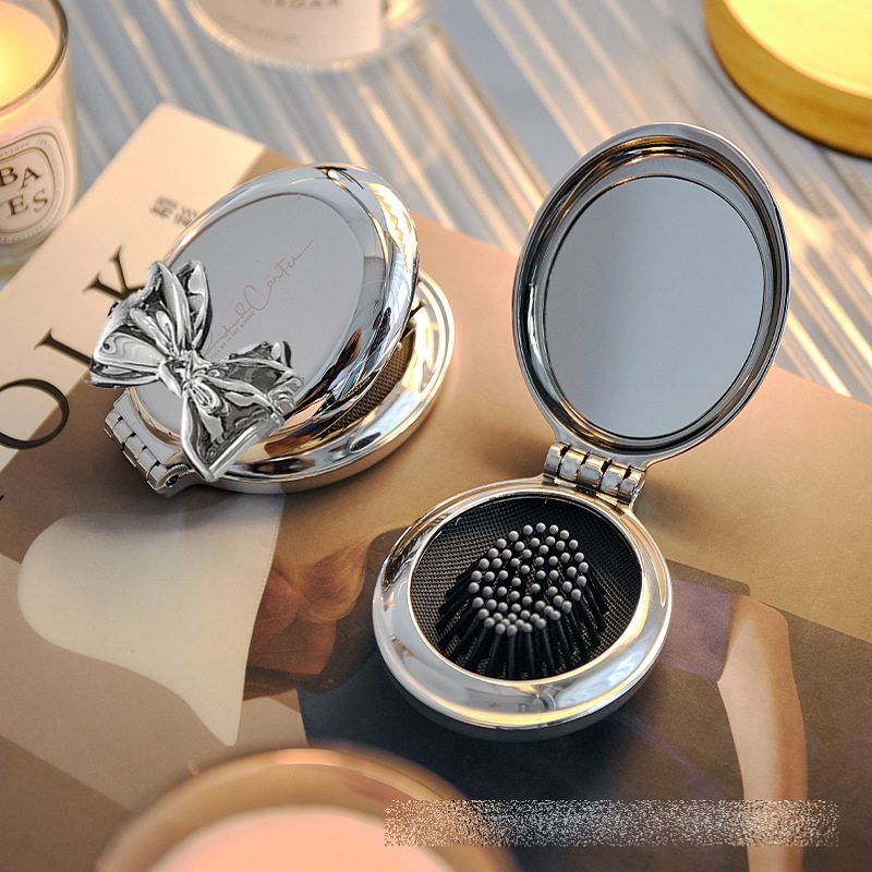 ハンドミラー 手鏡 ブラシ コーム コンパクト メイクアップ コスメ 雑貨