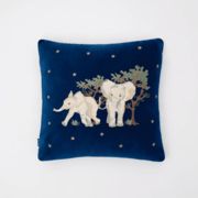 Baby Elephant Conservation Navy Velvet Cushion Cover