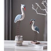 独特の存在感 2点セット プレゼント 木彫り おしゃれな 工芸品 モデルルーム装飾 カモメ鳥 子供部屋装飾