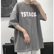 2022春夏新作 メンズ 男 カジュアル 半袖 丸首 プリント トップス Tシャツ インナー 4色 M-5XL