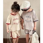 ins 韓国風子供服  ベビー服 Tシャツ+ショートパンツ セットアップ  カジュアル  2色