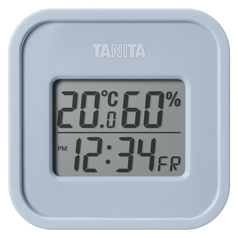 タニタ デジタル温湿度計（小型） ブルーグレー TT-588-BL