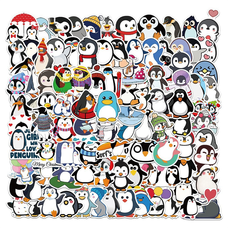 100枚入り ペンギン  ステッカー 動物   手帳シール 防水  ペンギン 雑貨  手帳素材