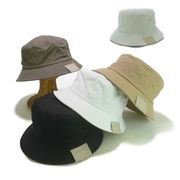 SHF－グレージュタグコットンバケットハット　ヤング帽子
