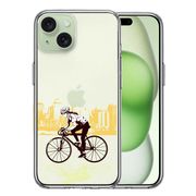 iPhone 15 Plus 側面ソフト 背面ハード ハイブリッド クリア ケース スポーツサイクリング　女子2