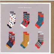 グリーティングカード 誕生日「カラフルな靴下」 メッセージカード バースデーカード イラスト