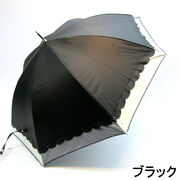 【晴雨兼用】【長傘】サクラ骨・パネルヒートカット切り継ぎブラックコーティング手開き傘