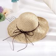 帽子 海辺 きれいめ ファッション麦わら帽子 レディース 折りたたみ 大きいサイズ 夏 春