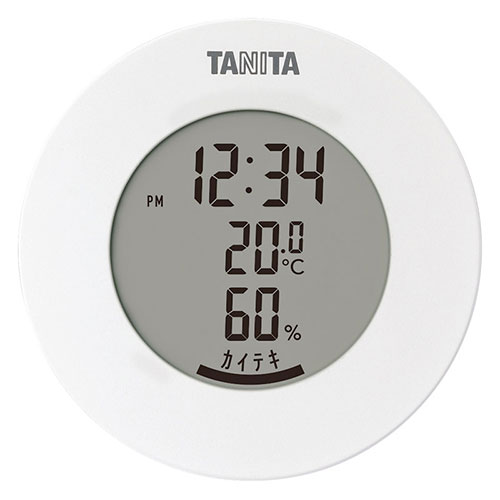 タニタ デジタル温湿度計(丸型デザイン) ホワイト 22422202