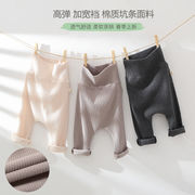 韓国子供服赤ちゃんのズボン秋夏のズボン赤ちゃんのズボン赤ちゃんの高腰保護腹純色のお尻のズボン