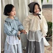 韓国風子供服 長袖 2024春新作  INS  上着  シャツ  薄い  可愛い  女の子  開襟 じゅんしょく 80-140 2色