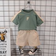 夏の子供服 男の子 女の子 半袖 T シャツ ショートパンツ 快適で通気性のある 2点セット
