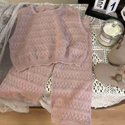 韓国風子供服 ベビー服 女の子 セット   ピンク 2点セット   80-130cm
