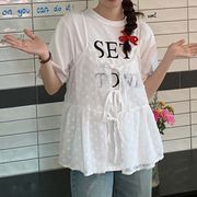 【2024春新作】韓国風レディース服　春　トップス 　レディース　おしゃれ　綺麗め　半袖Tシャツ