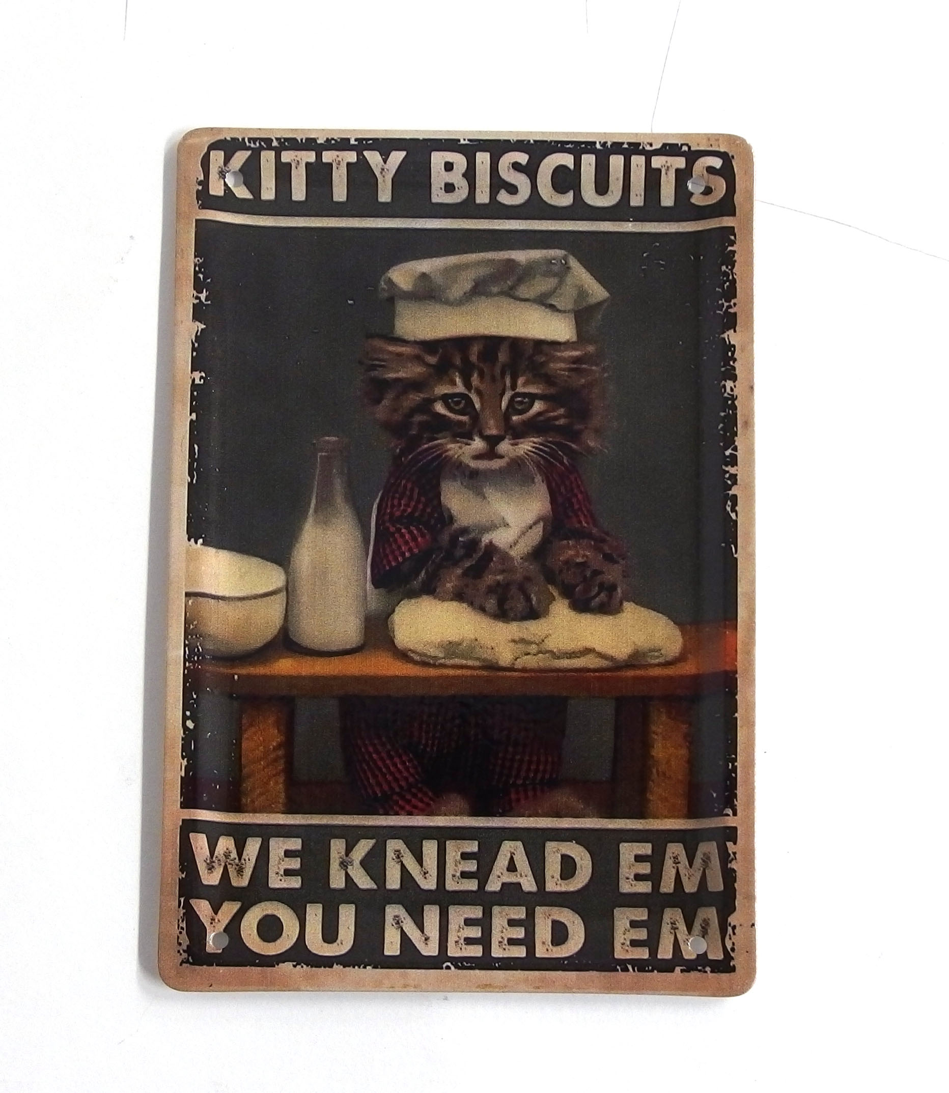メタルポストカード KITTY BISCUITS　猫/はがき/手紙/レター