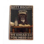 メタルポストカード KITTY BISCUITS　猫/はがき/手紙/レター