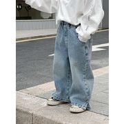 春の新しい 韓国風 子供服 男の子   ジーンズ 春秋 子供用 ワイド パンツ おしゃれ ロング パンツ 90~140cm