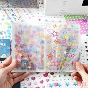 型抜き シールブック 透明 耐水 立体 1000枚以上 20頁 手帳シール ダイカット sztz-20-211