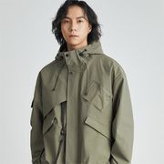 E16817 コート ジャケット 2024春夏 長袖 マウンテンパーカー メンズ  カジュアル  韓国風 連帽  無地