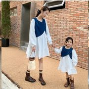 2024新作 韓国子供服  親子 女の子  長袖ワンピース+チョッキ  分けて販売  90-140cm