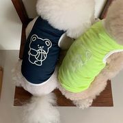 【2024夏新作】 犬服 ペット服 ベスト ドッグウェア 犬猫兼用 ワンちゃん用 薄手 通気性抜群 クマロゴ