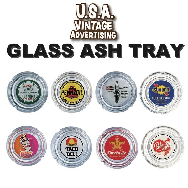 【企業物】【 Advertising】Glass Ash Tray アメリカン 販促用 灰皿