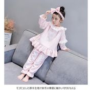 子供 ルームウェア フラノ 秋冬 女児 部屋着 上下２点セット モコモコ 厚手 パジャマ キッズ ナイトウェア