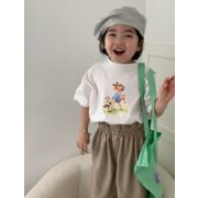 韓国風  子供服2024  夏  新しいスタイル  赤ちゃん  手紙  丸首  半袖  子供用Tシャツ