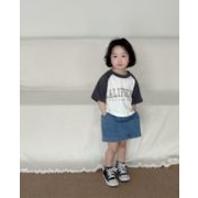 韓国風  子供服2024  夏  新しいスタイル  赤ちゃん  手紙  丸首  半袖  子供用Tシャツ