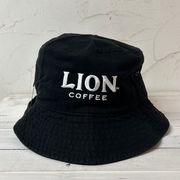 2024春夏　新商品　LION COFFEE ロゴ バケットハット　（刺繍） ブラック