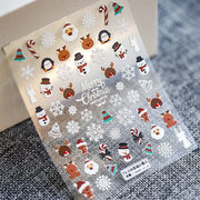 クリスマス ネイルシール ネイルアートステッカー 5D スノーフレーク 精巧なエンボスネイルアート装飾
