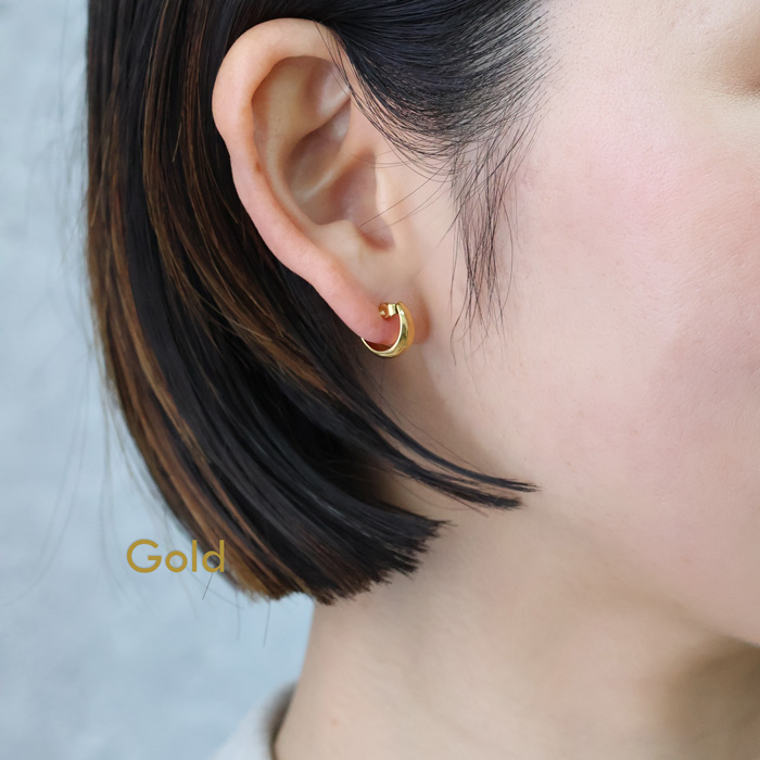 ムーンピアス 月型甲丸ピアス ピアス サージカルステンレス