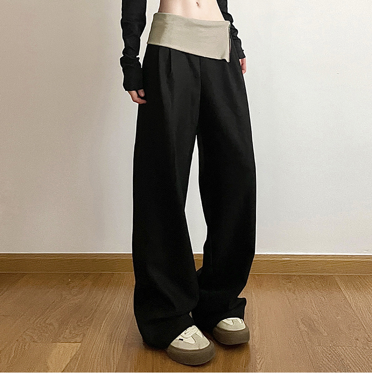 最安値に挑戦！韓国ファッション ギャル ハイウエスト ロングパンツ スラックス カジュアルパンツ