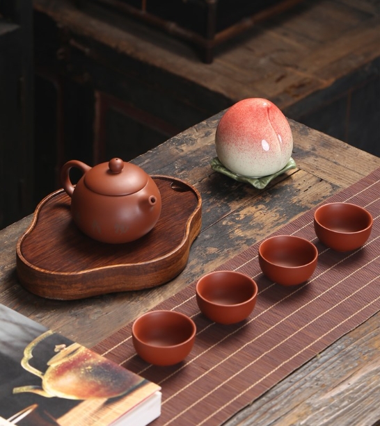 2024新作 雑貨 茶道の具 粗陶品の茶筒、陶器のティーカップ 撮影