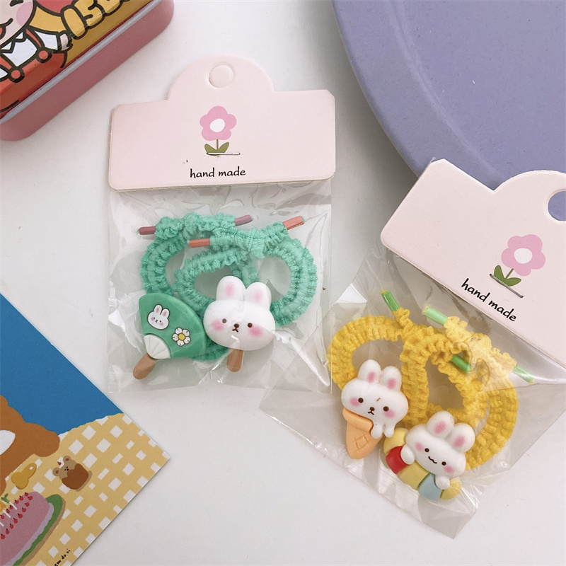 2個/セット かわいい うさぎ ヘアゴム 子供ヘアゴム ヘアロープ ヘア