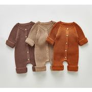 2024年の赤ちゃんの秋冬服、男性用と女性用の赤ちゃんの長袖ニットジャンプスーツ、セータークロールスーツ