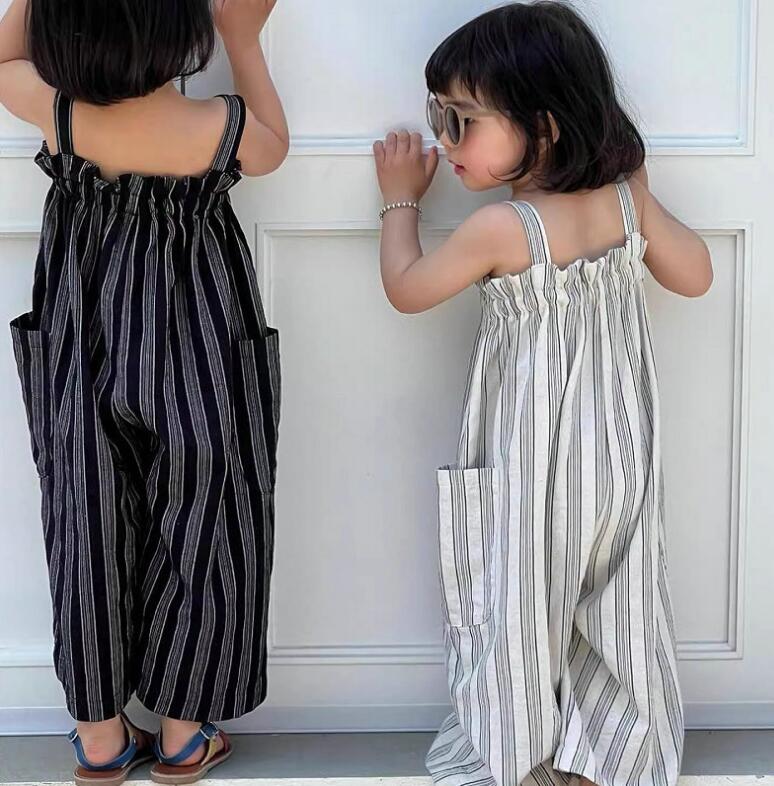 2024 夏新作 ins 韓国版 サロペット 綿 洋風 3～8歳 女の子 ズボン 夏服 子供服