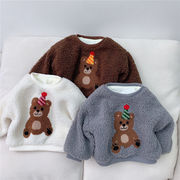 子供服、冬の赤ちゃんと幼児に加えてフリースのセーター、漫画のクマのぬいぐるみトップ