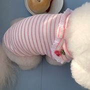 【2024夏新作】 犬服 ペット服 Tシャツ ドッグウェア 犬猫兼用 ワンちゃん用 韓国風 ボーダー柄