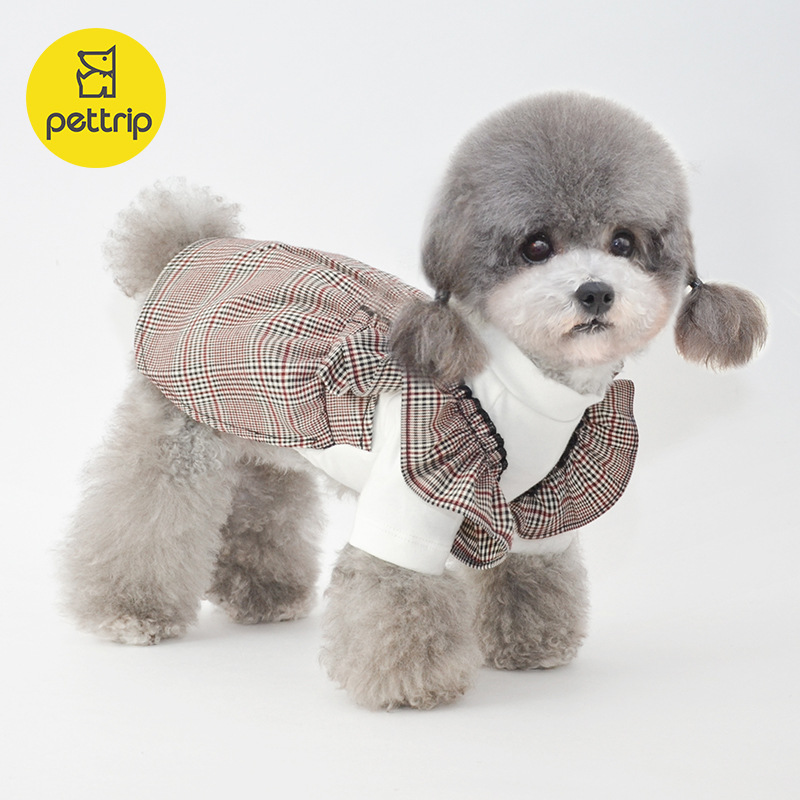 2024年秋冬の新しいペット服、ペット服、小さな犬の服、100%cotton、韓国の犬の服