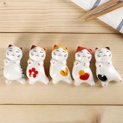 箸置き 陶器 子猫 彩色絵付け 和食器 可愛い 箸休 陶器テーブル 小物 卓上飾り物 日本風