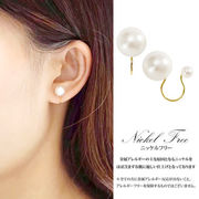 シンプルな真珠のイヤリング、ピアス、日本と韓国の気質の耳の骨のクリップのイヤリング
