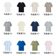 E17124メンズ カジュアル ラウンドネック Tシャツ  無地 男女通用 2024春夏新作 半袖 17色