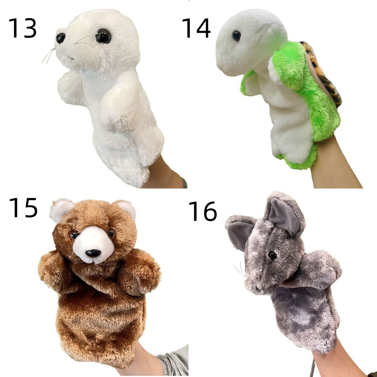 16色 ハンドパペット 動物 パペット カエル うさぎ 蛇 サメ 羊