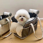 韓国犬バッグ、韓国のペット用品、キャンバスポータブルショルダードッグバッグ、小型犬用バッグ