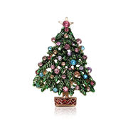 ラインストーン クリスマスツリー ブローチ 絶妙な 可愛い ブローチ クリスマス アクセサリー プレゼント